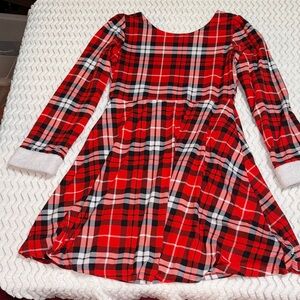 Girls two sided dress plaid or dogs size 10/12